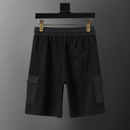 MOC044  New men's summer pure cotton polo top+shorts two-piece outfit clothing