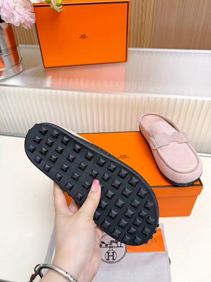 OHS2 Women slipper Leather Sole Shoes 35-41 with box