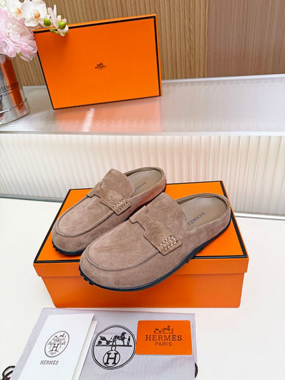 OHS2 Women slipper Leather Sole Shoes 35-41 with box