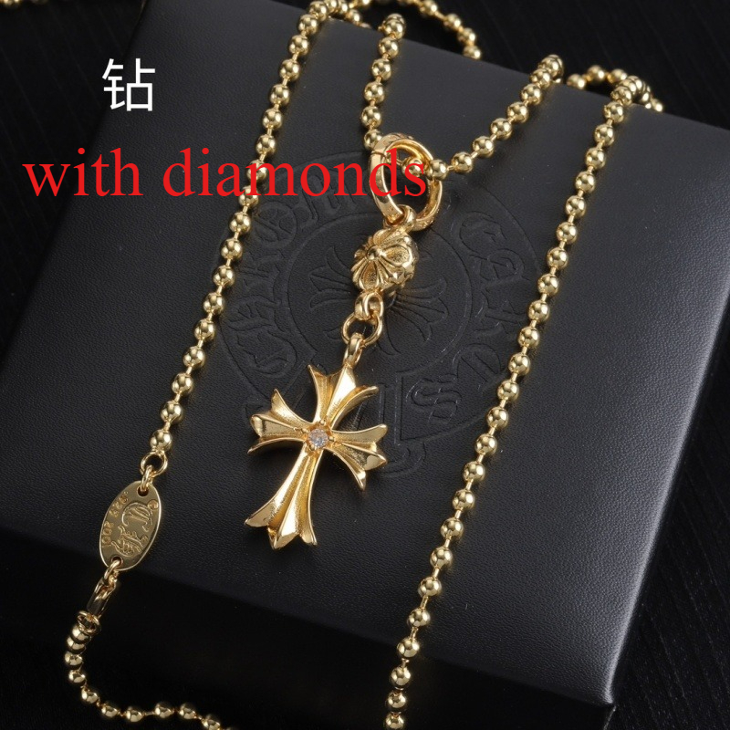 CHSN1  Classic men's and women's diamond studded cross necklace jewelry