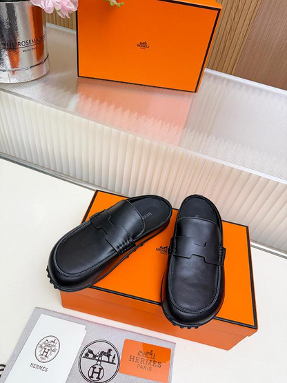 OHS2 Women slipper Leather Sole Shoes 35-41 with box