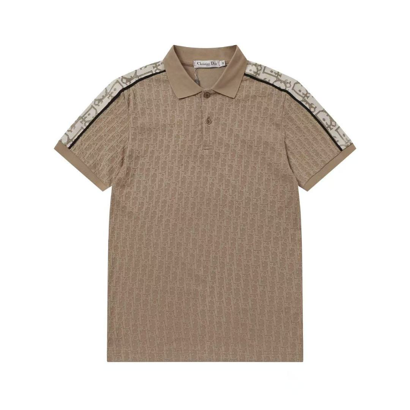 DIC39 New Summer Men's Polo Top with High Quality Beaded Pulling Frame Cotton Fabric Clothing