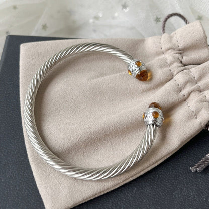 DY DB72 popular 5M twisted wire multi-color open bracelet with micro inlaid zircon jewelry
