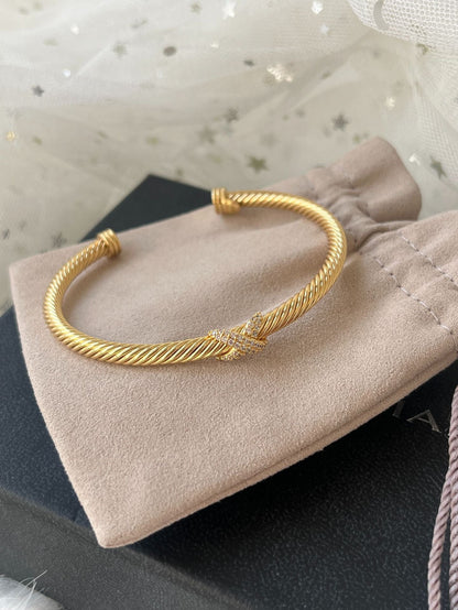 DY DB79  Popular 4M single twisted wire X opening color separated bracelet jewelry