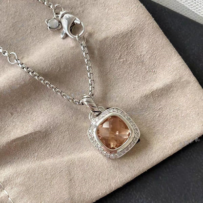 DY DN31  Fashion Trendy Twisted Zircon Pendant Necklace DN31  no packaging Copper plated with 18K gold jewelry
