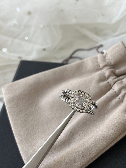 DY DR21 Simple Zircon Ring Popular Knot Line Ring Jewelry