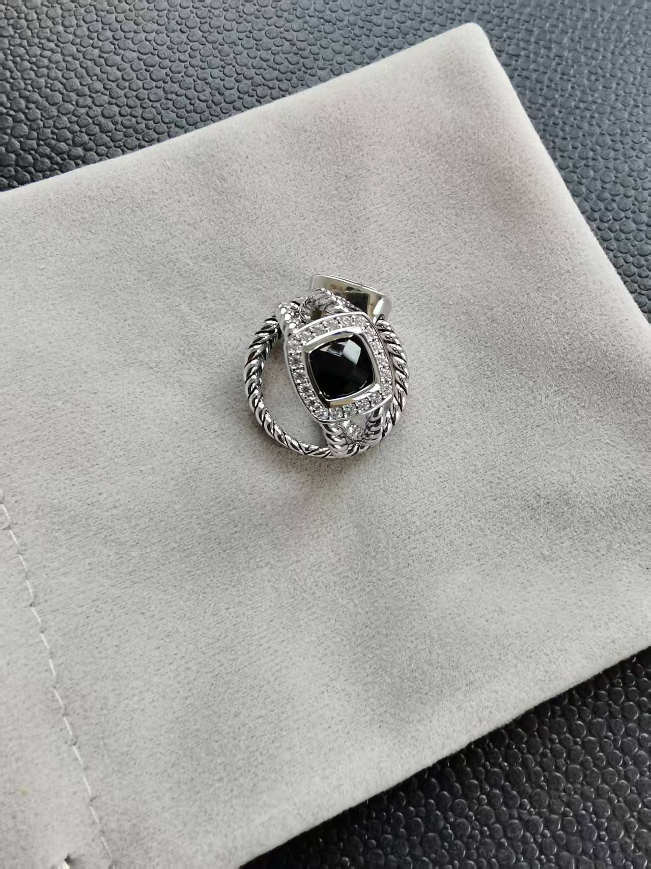 DY DR21 Simple Zircon Ring Popular Knot Line Ring Jewelry