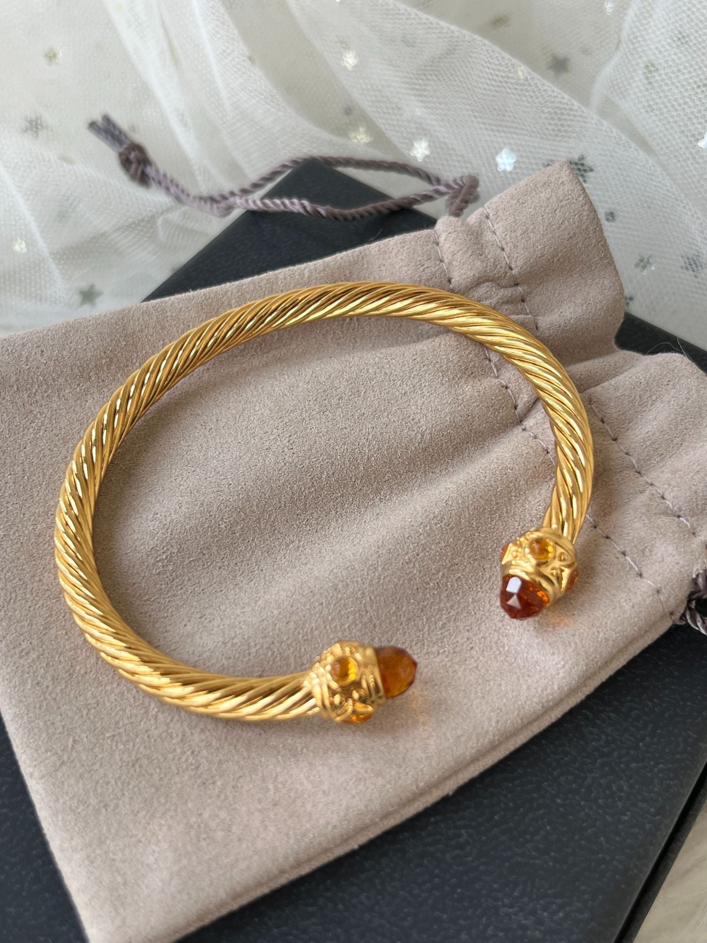 DY DB72 popular 5M twisted wire multi-color open bracelet with micro inlaid zircon jewelry