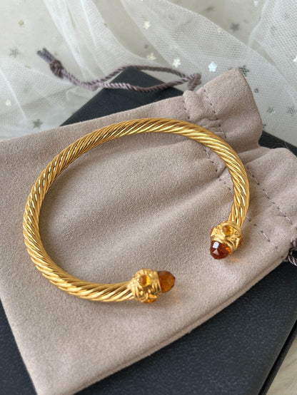 DY DB72 popular 5M twisted wire multi-color open bracelet with micro inlaid zircon jewelry