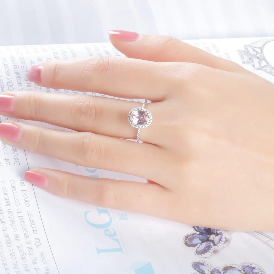 UMCHO Sky Blue Topaz Gemstone Rings for Women Genuine 925 Sterling Silver Ring Oval Romantic Gift Luxury Engagement Jewelry