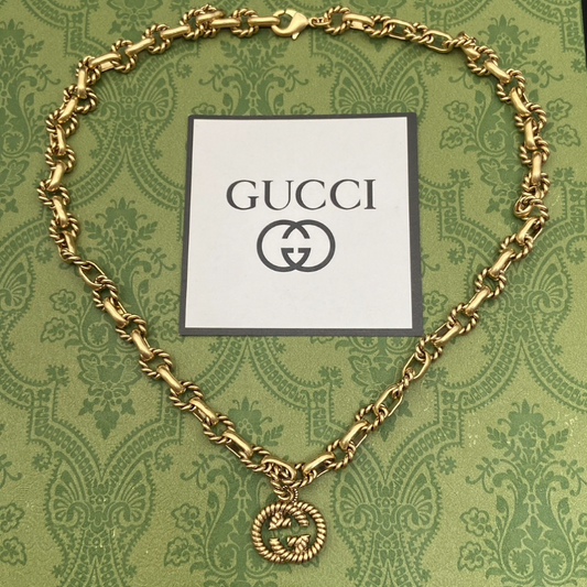 GUN9  Women's new fashionable double G interlocking necklace jewelry