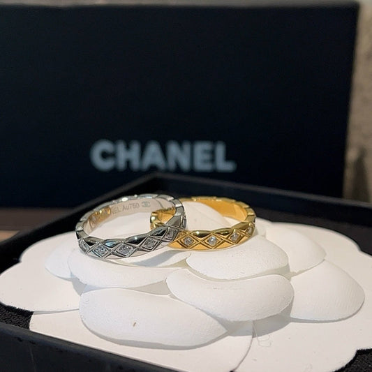 J169 Men's and women's titanium steel rings with diamond inlay jewelry