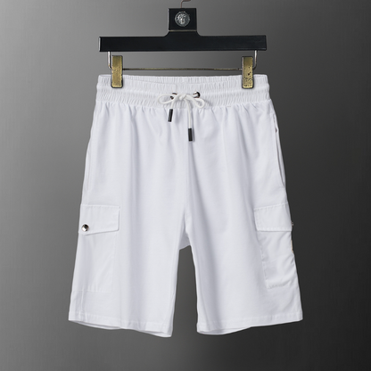 MOC045 New men's summer pure cotton polo top+shorts two-piece outfit clothing