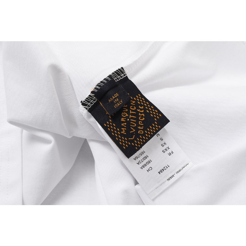 LVC163 High quality men's short sleeved heavy-duty embroidered T-shirt, pure cotton top Clothing