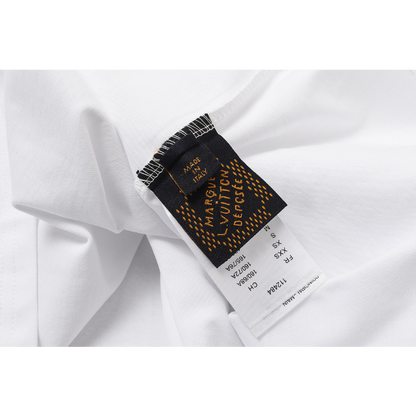 LVC163 High quality men's short sleeved heavy-duty embroidered T-shirt, pure cotton top Clothing