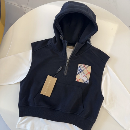 TBUC16 New Spring and Autumn Cotton Set for Boys and Girls, Long Sleeve+Pants+Hooded Tank Top Clothing
