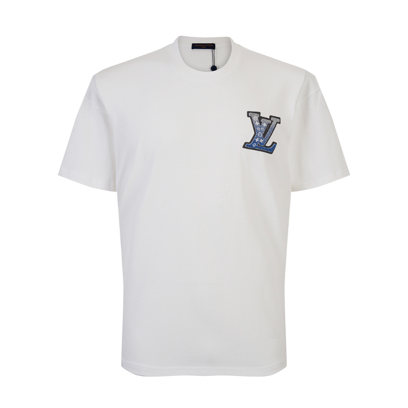 LVC168 New men's and women's summer pure cotton embroidered top T-shirt clothing