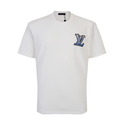 LVC168 New men's and women's summer pure cotton embroidered top T-shirt clothing