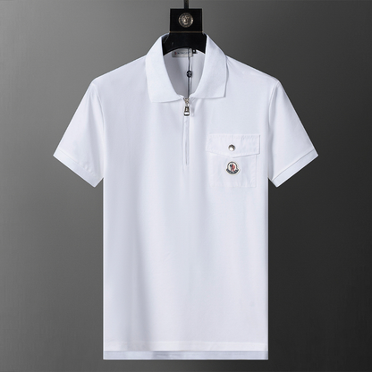MOC045 New men's summer pure cotton polo top+shorts two-piece outfit clothing