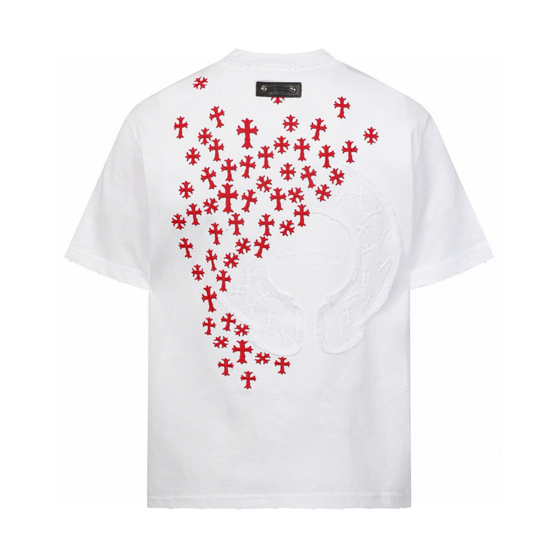 KLC10 High quality men's short sleeved heavy-duty embroidered T-shirt, pure cotton top Clothing