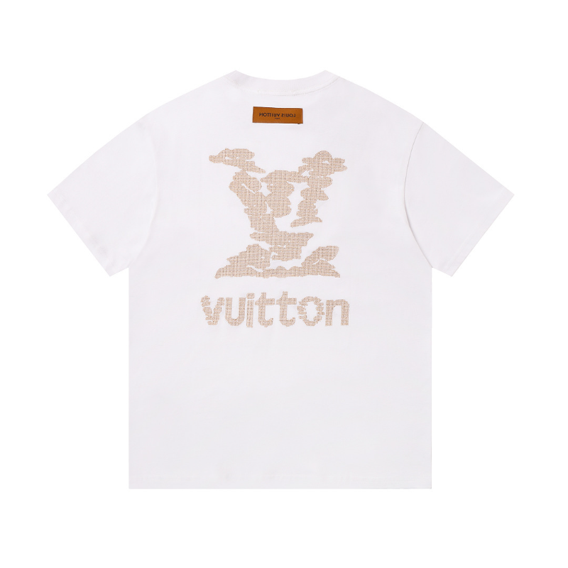 LVC157 High quality men's short sleeved heavy-duty embroidered T-shirt, pure cotton top Clothing