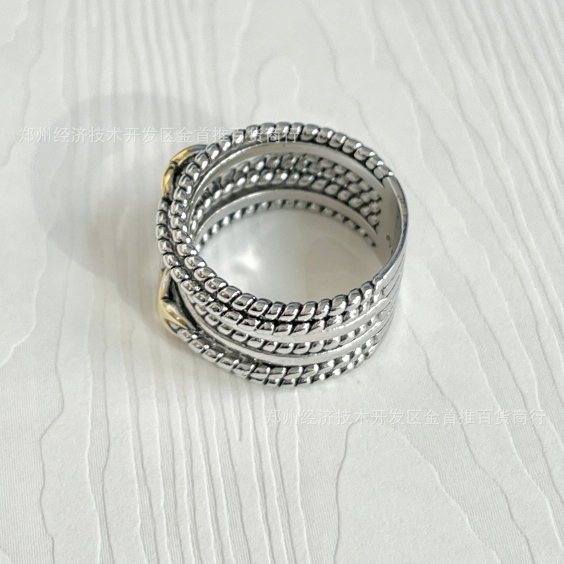 DY DR14 Simple Multi Layer Twisted Wire Ring, Copper Plated Jewelry