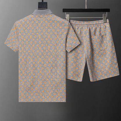 LVC037 New men's short sleeved polo top+shorts clothing