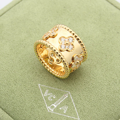 VAR14  VAC classic kaleidoscope 18K gold plating  rings jewelry