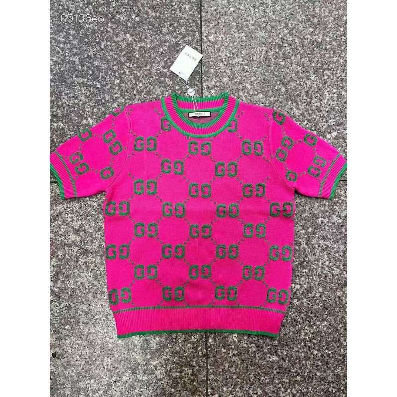 GUC14 New women's summer T-shirt knitted ice silk fabric clothes