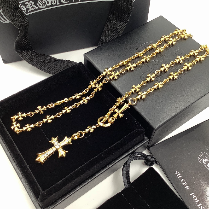 CHSN5 Classic men's and women's diamond studded cross necklace jewelry