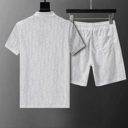 DIC142  New men's short sleeved polo top+shorts clothing