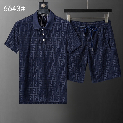 FDC17 New men's short sleeved polo top+shorts clothing