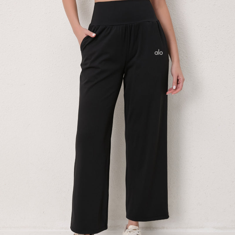 zalo3121  Women's loose yoga pants, super elastic straight leg pants, wide leg pants, clothing
