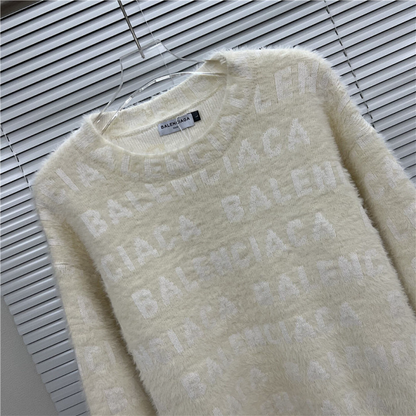 BAC12  Autumn and winter new high-quality men's and women's fashion autumn and winter new plush round neck sweater clothing