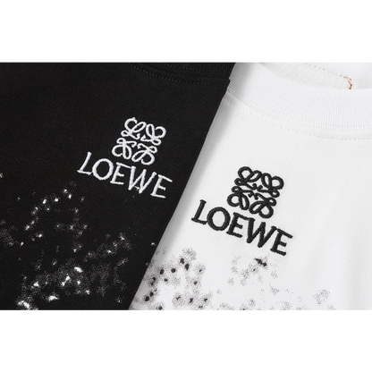 LOC44 High quality men's short sleeved heavy-duty embroidered T-shirt, pure cotton top Clothing