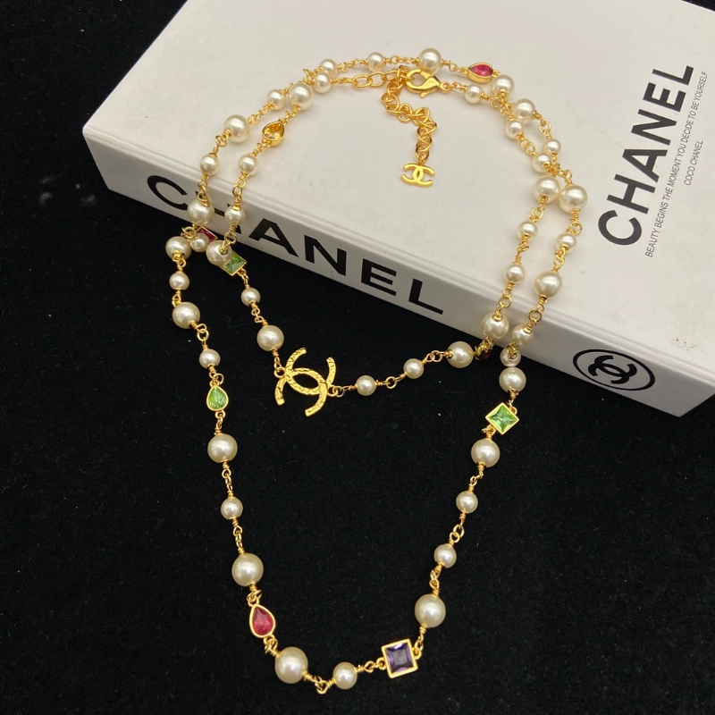 CHN117  Women's Early Spring Series Colorful Sweater Chain+Necklace Jewelry