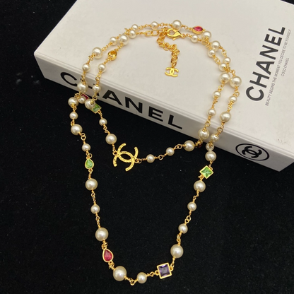 CHN117  Women's Early Spring Series Colorful Sweater Chain+Necklace Jewelry