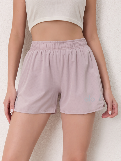 zalo067   Women's training and fitness shorts, running pants with inner lining and anti glare three quarter pants with pockets, clothing