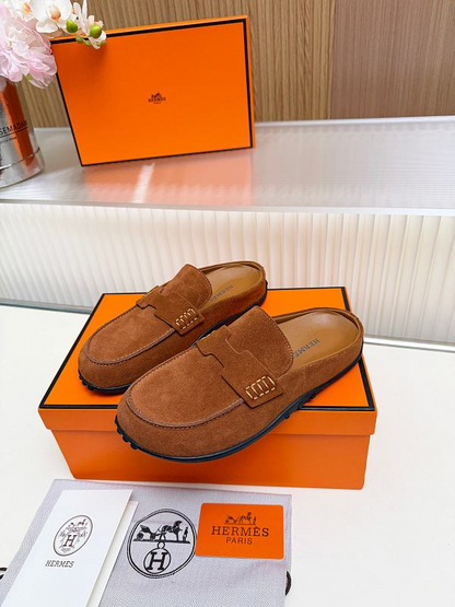 OHS2 Women slipper Leather Sole Shoes 35-41 with box