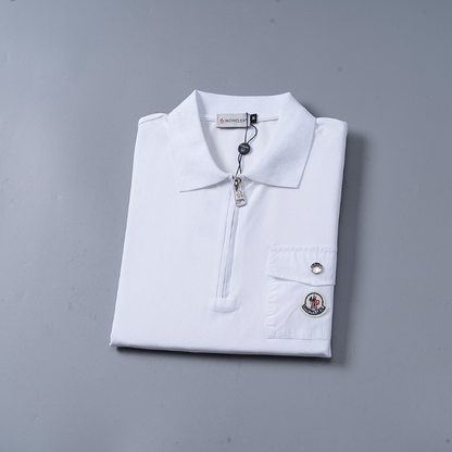 MOC045 New men's summer pure cotton polo top+shorts two-piece outfit clothing