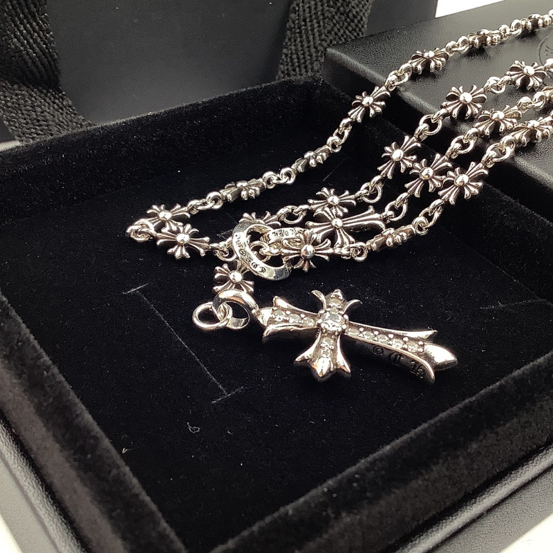 CHSN5 Classic men's and women's diamond studded cross necklace jewelry