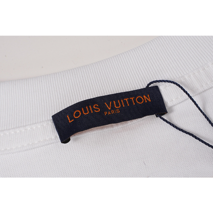 LVC055 High quality men's and women's pure cotton summer short sleeved T-shirt with diamond inlay clothing