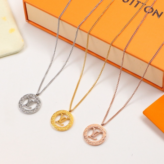 LVN53 Round Titanium Steel Necklace Women's Jewelry