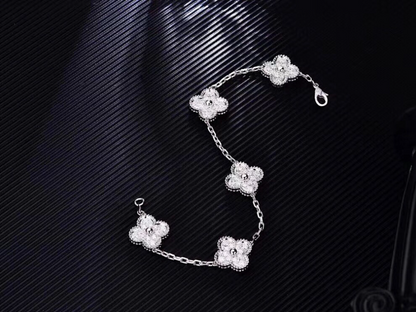 VAB56  Women's mini full diamond five flower bracelet jewelry