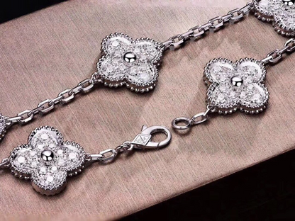 VAB56  Women's mini full diamond five flower bracelet jewelry