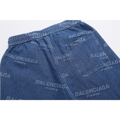 BAC16 New men's summer pure cotton denim style shorts casual shorts clothing
