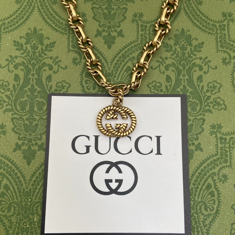 GUN9  Women's new fashionable double G interlocking necklace jewelry