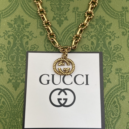 GUN9  Women's new fashionable double G interlocking necklace jewelry