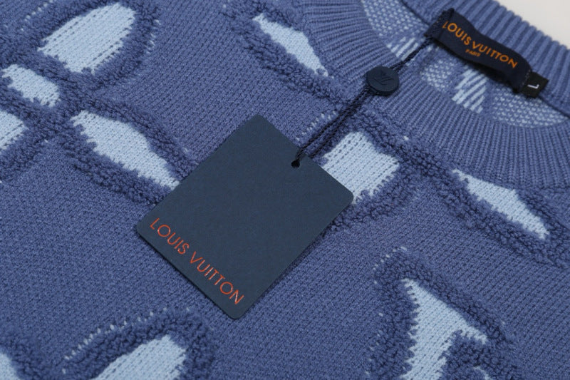 LVC033 New men's and women's autumn and winter cross towel embroidered pattern round neck wool knitted sweater clothing