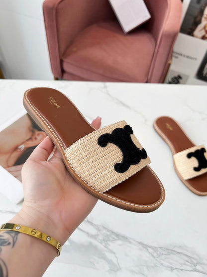 MBCS3 Leather Slippers Size 35-41Shoes with Box